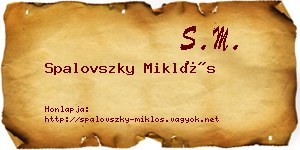 Spalovszky Miklós névjegykártya