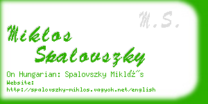 miklos spalovszky business card